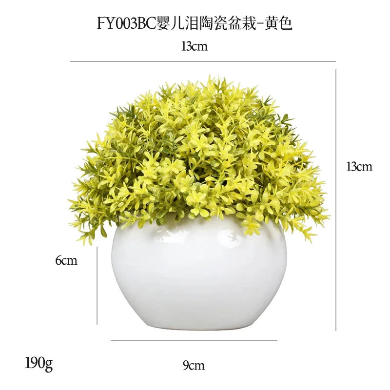 DS Artificial Plants Potted Greenery Green Grass Plastic Faux Topiary Shrubs for Bathroom Home Kitchen Office Farmhouse Decor Julia M LifeStyles