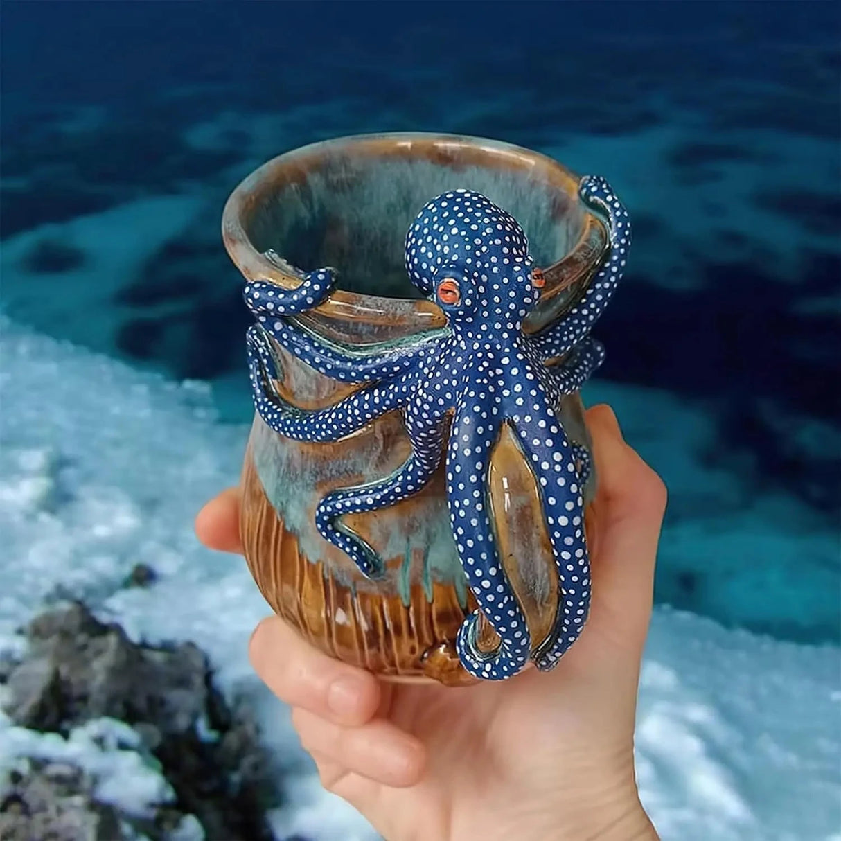 Ocean Creature Octopus Mug Home Decoration Ornaments, 3D Octopus Mug Funny Mugs, Handmade Unique Octopu Shaped Statue Cup Julia M LifeStyles