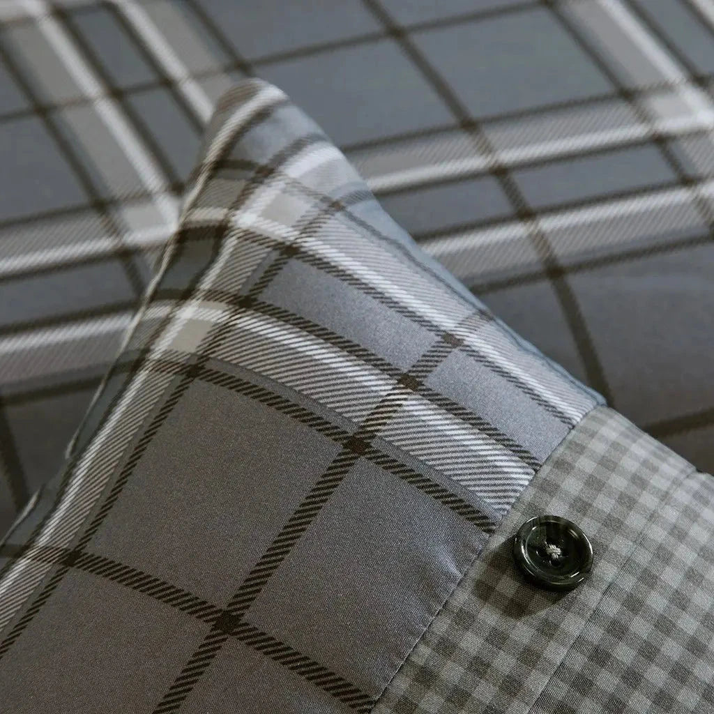 Checkered Comforter Set Soft Polyester and PVC Filled Available in King Queen Super King Sizes for Home and Hotel Use Julia M LifeStyles