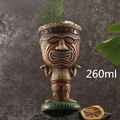 450ml Ceramic Tiki Cocktail Mug Creative Porcelain Beer Wine Mug Cup Bar Tool Julia M Home & Kitchen