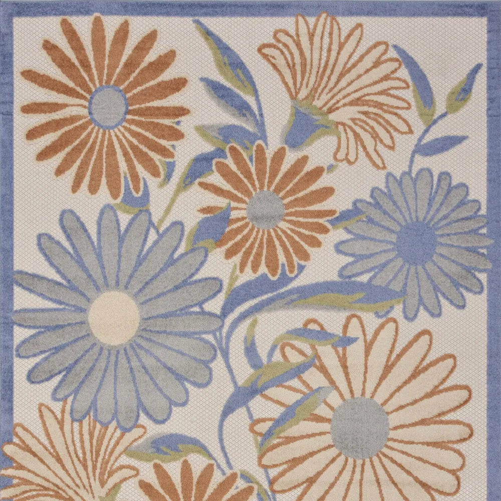 HMS 6' X 9' Beige Floral Indoor/Outdoor Area Rug Julia M LifeStyles