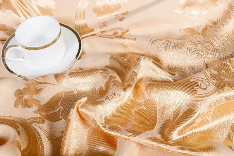 Full Cotton Jacquard Satin Sheet Sets Duvet Cover 4pc Set - Julia M LifeStyles