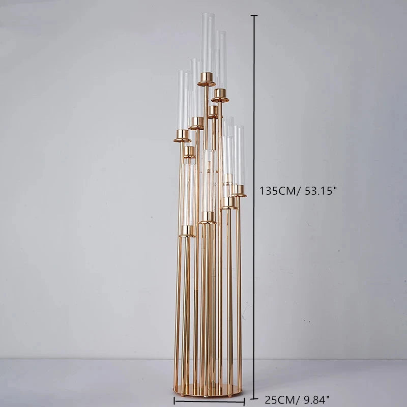 12-Piece Metal Candleholders Iron Candelabra Stand with Floral Vase for Wedding Table Centerpieces and Party Decor Julia M LifeStyles