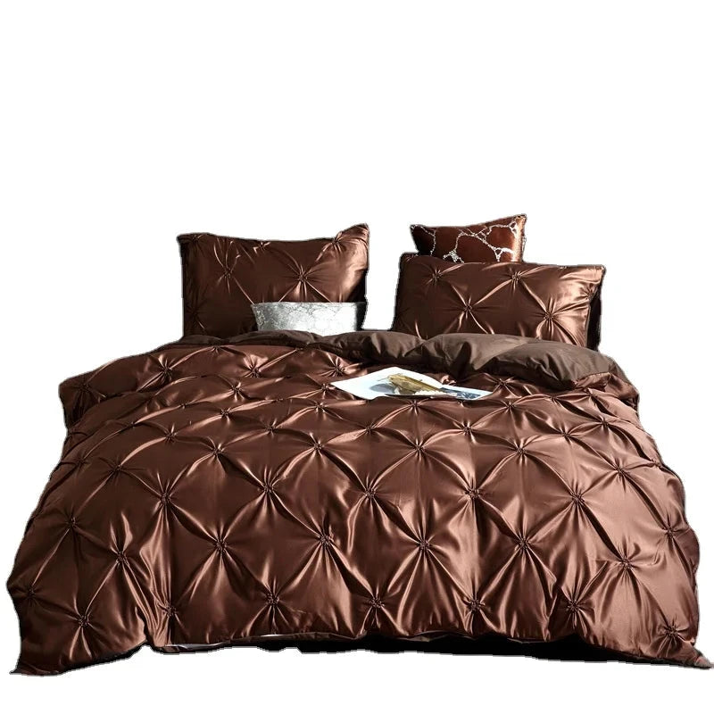 American Styles Pleated Washed Silk 3 Pieces Duvet Cover Set Wedding Julia M LifeStyles