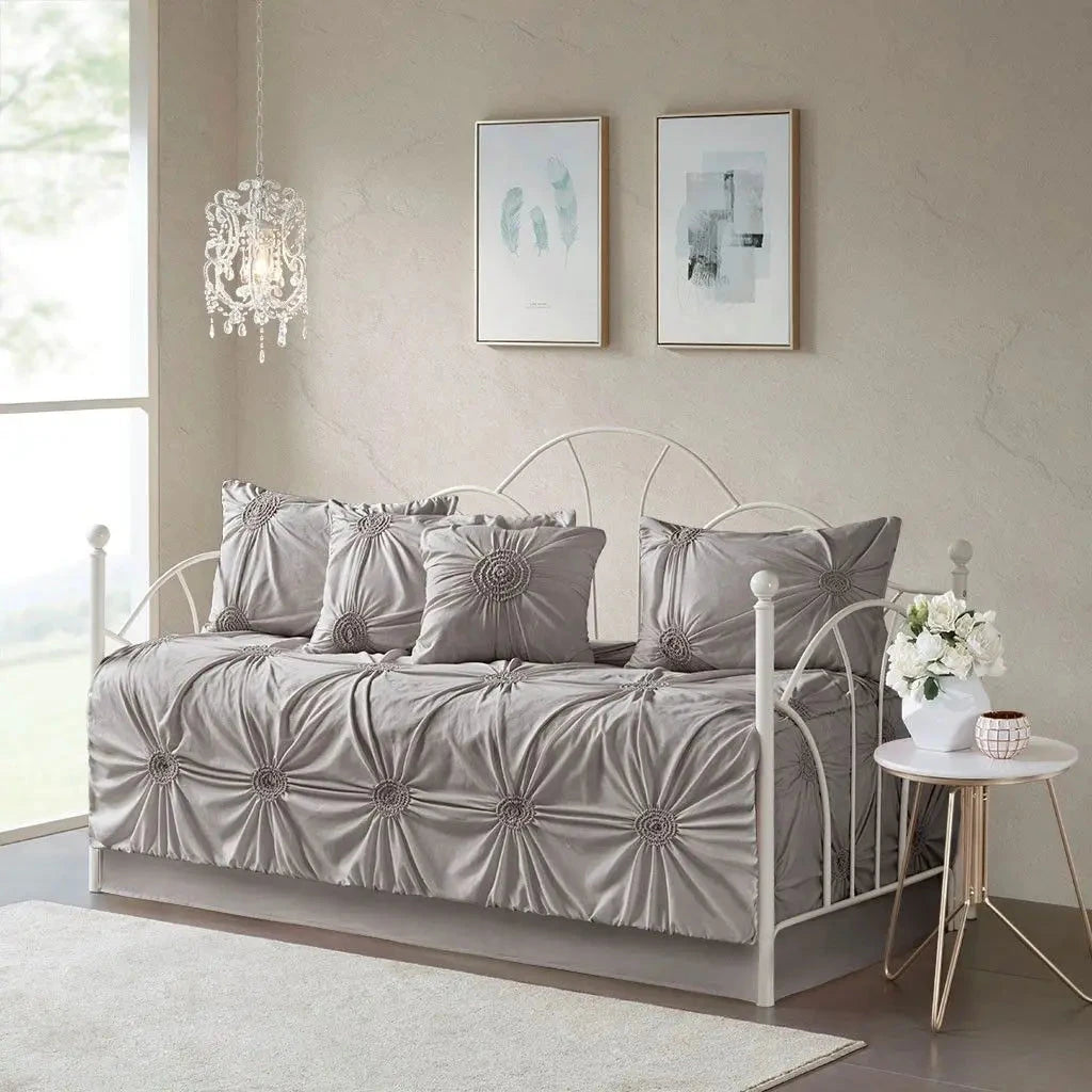6-Piece King Size Reversible Bamboo Daybed Cover Set with Quilts and Sheets Julia M LifeStyles
