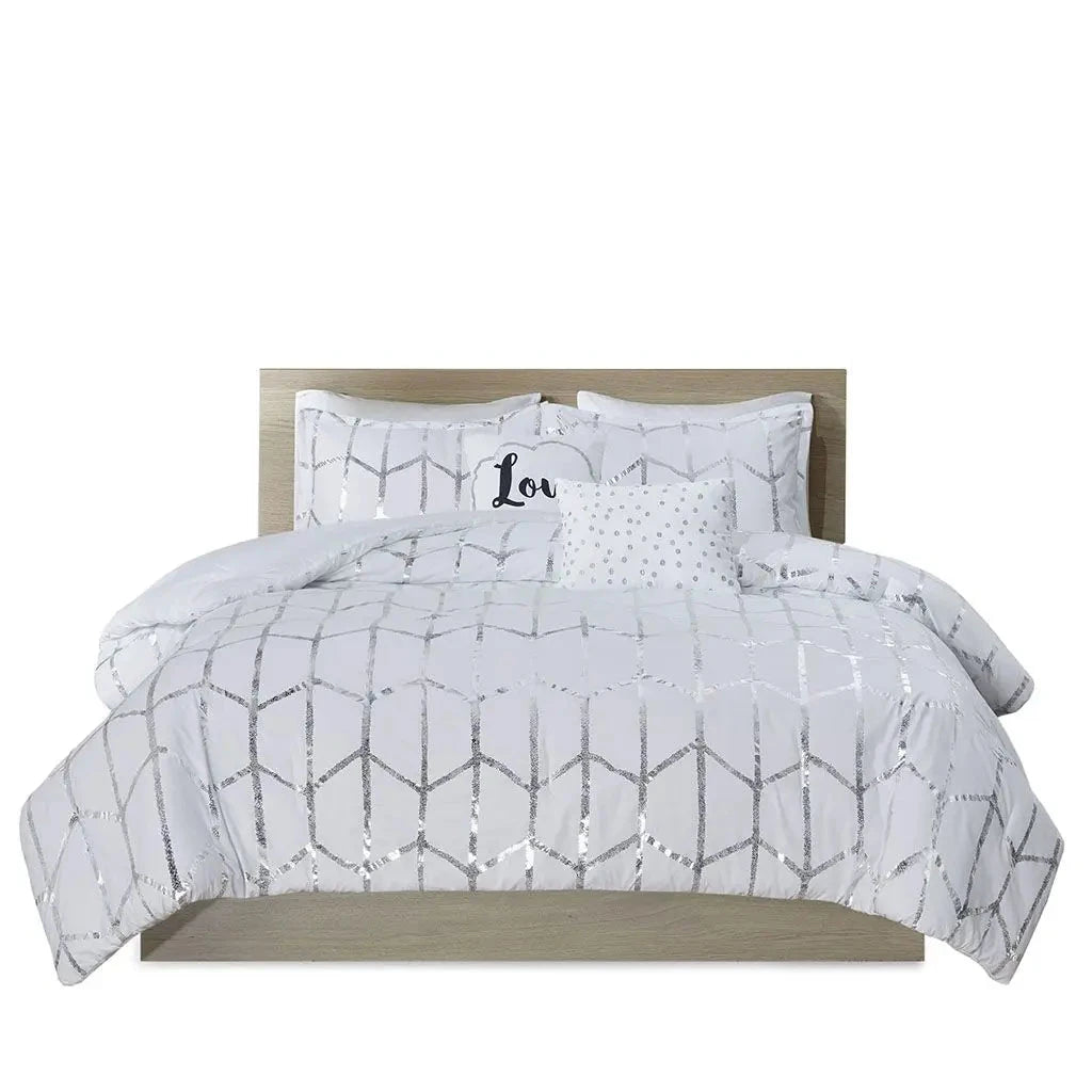 Cotton Floral Striped Comforter Set - King & Queen Sizes - 8pcs Julia M LifeStyles