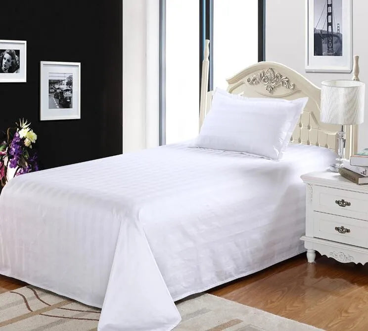 Luxury White Hotel Bed Sheet Set Extra Soft King Size Mattress Elastic Corner Straps Deep Pocket Quality Polyester