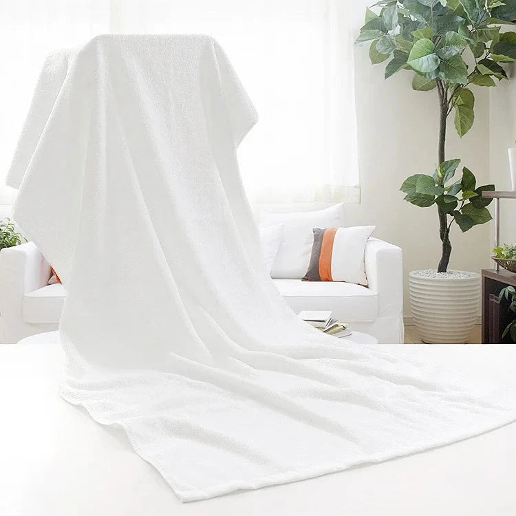 Large Hotel White Cotton Bath Towel for Adults SPA Sauna Beauty Salon Towels Bedspread Bathroom Beach Towel 6 sizes Julia M Home & Kitchen