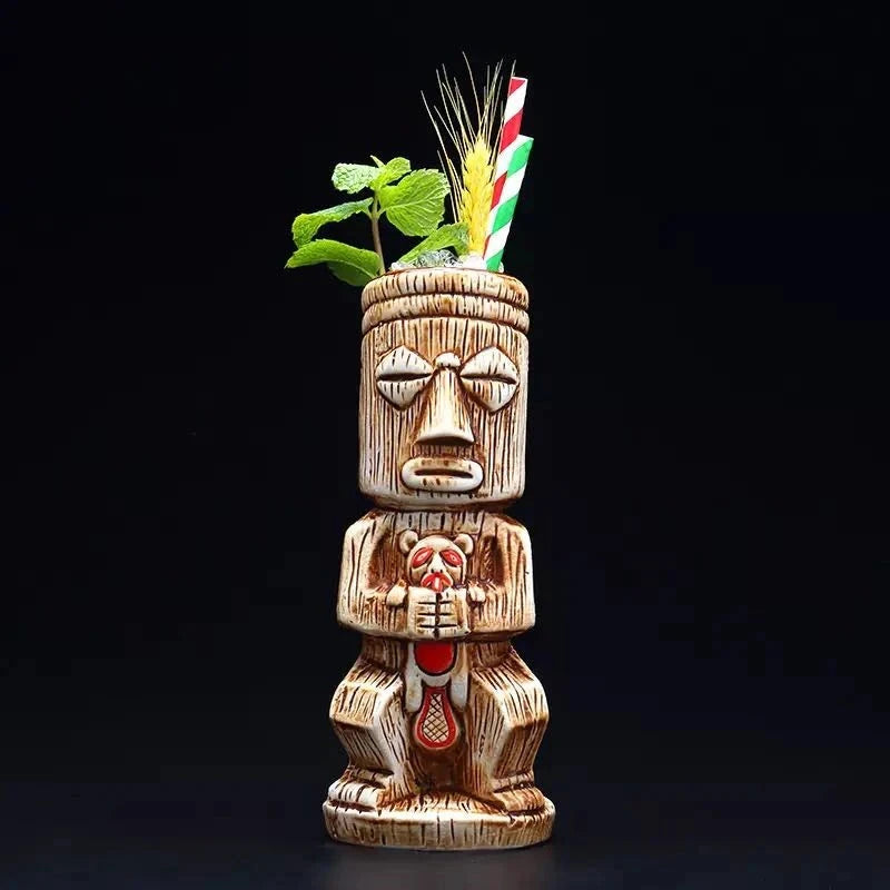 450ml Ceramic Tiki Cocktail Mug Creative Porcelain Beer Wine Mug Cup Bar Tool Julia M Home & Kitchen