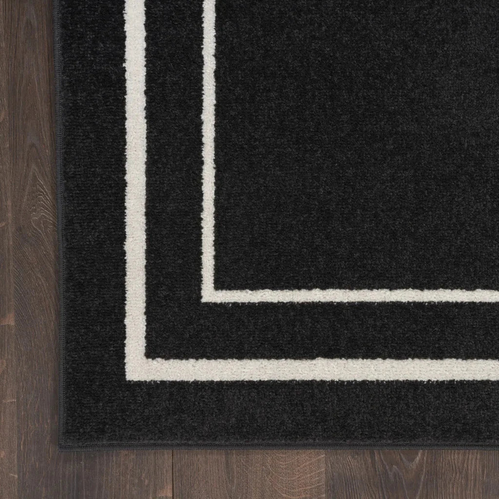 Black and Ivory 5' x 7' Indoor/Outdoor Area Rug Julia M LifeStyles