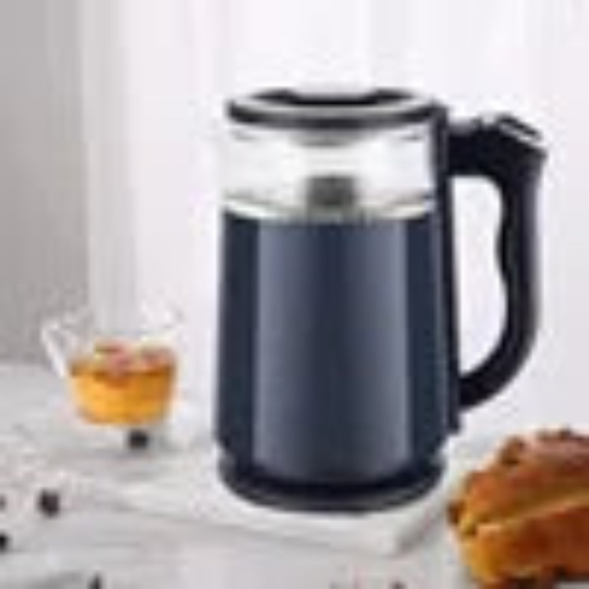 Blue electric kettle on a white background