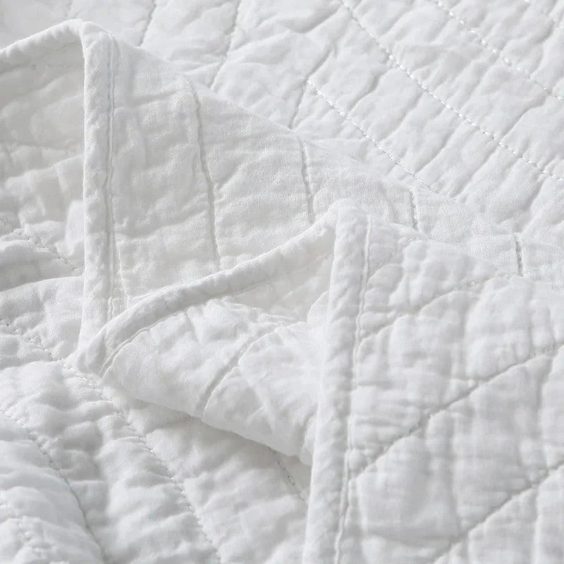 Handmade Bedding Quilts Embroidery Flower 100% Cotton Queen King Size Stitching Patchwork Bedspread 3pcs Quilt Set Julia M LifeStyles