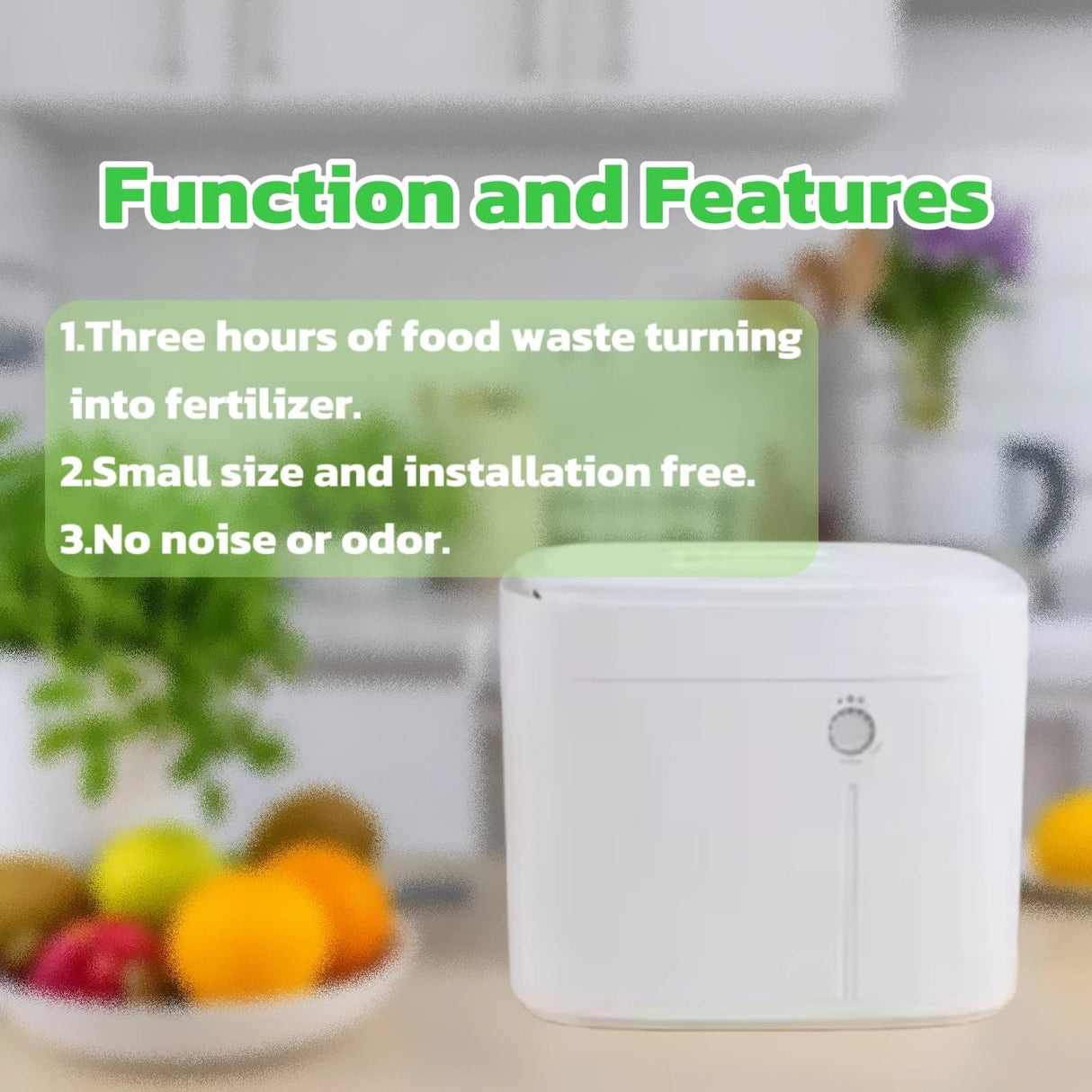 Kitchen 3KG Electric Composter Food Waste Disposer & Processor with Engine Garbage Disposal Machine Julia M Home & Kitchen