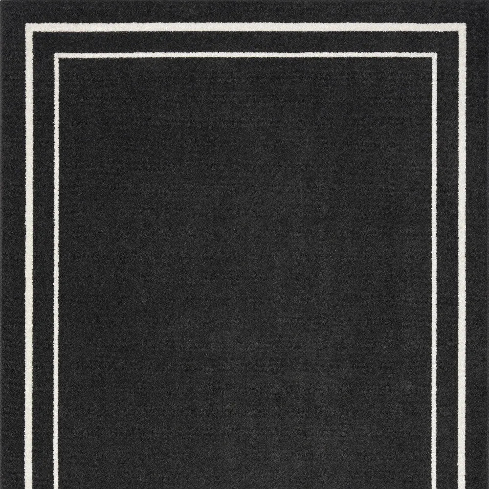 Black and Ivory 5' x 7' Indoor/Outdoor Area Rug Julia M LifeStyles