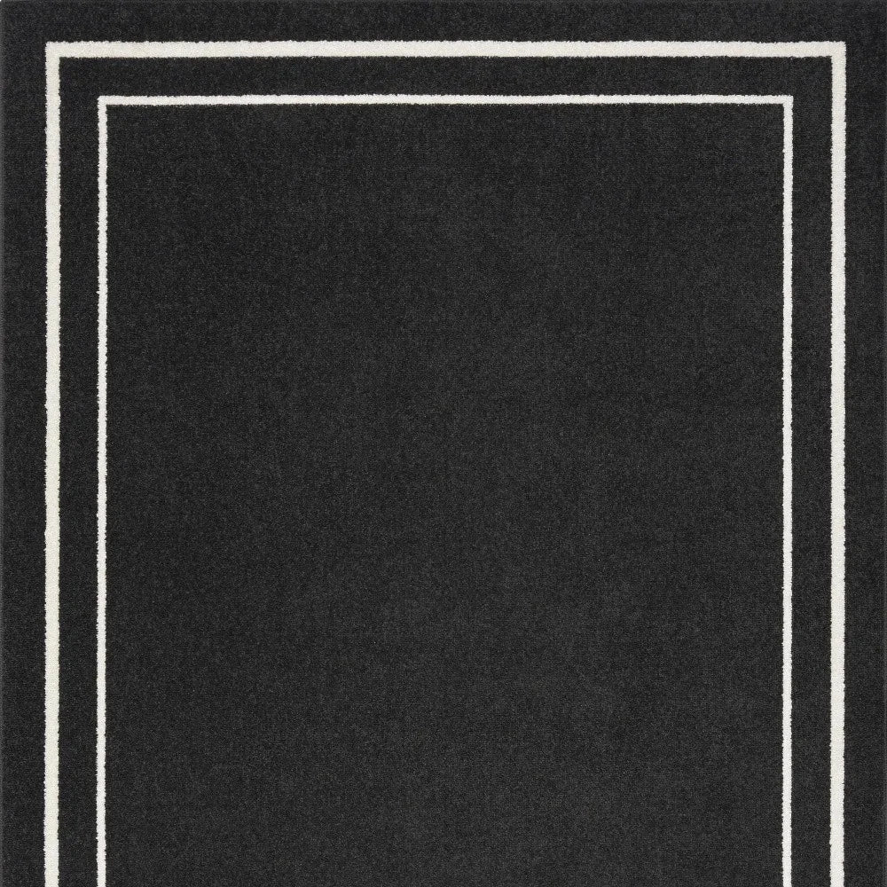 Black and Ivory 5' x 7' Indoor/Outdoor Area Rug Julia M LifeStyles