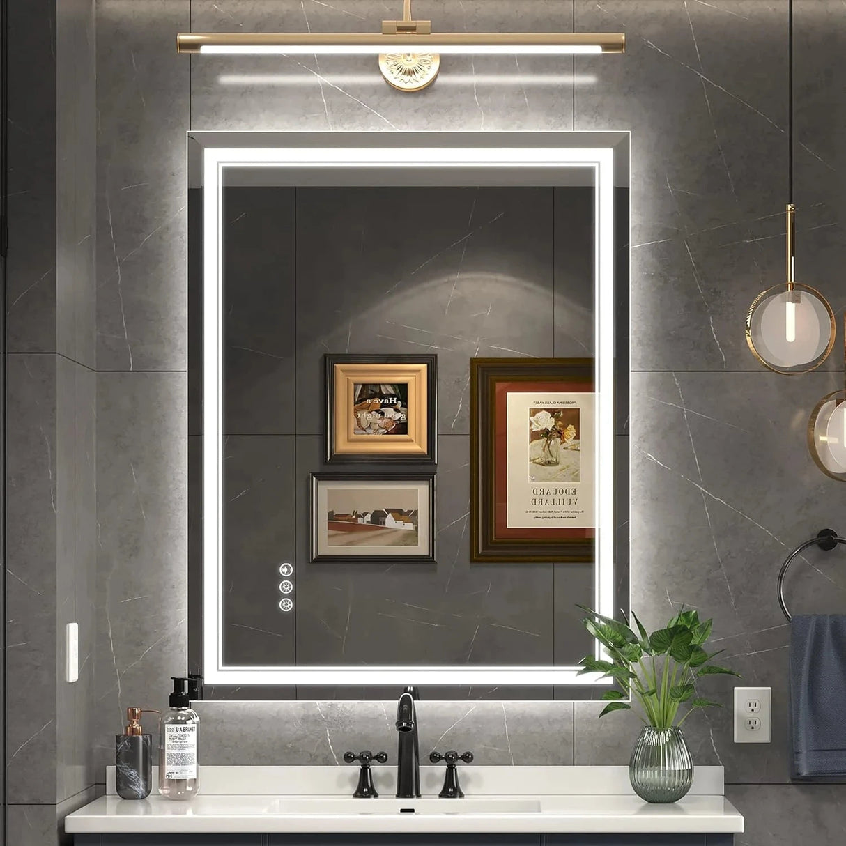 Dimmable Anti-Fog LED Bathroom Mirror with Front and Back Lighting Julia M LifeStyles
