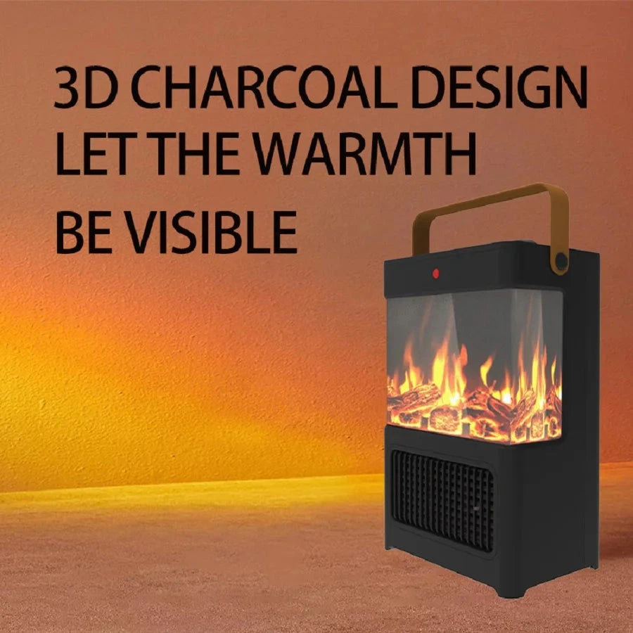 Electric Fireplace Heater 1500W 3D LED Flame Modern Style Double Safety Protection Indoor Use with AU Plug Portable Julia M LifeStyles