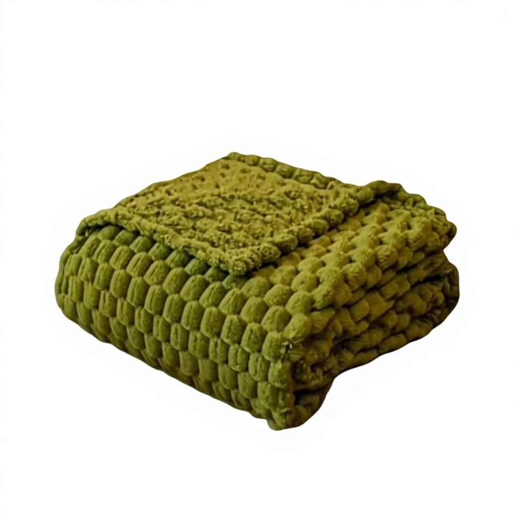 Turtle Shell Pattern Knitted Fleece Throw Blanket 100% Polyester Comfortable Luxury Modern Home Bedding for Travel All-Season