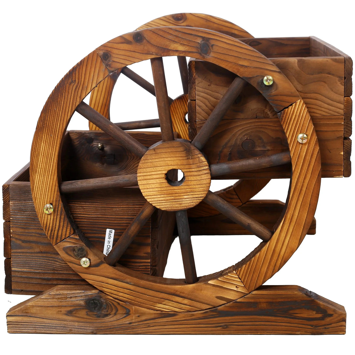 DB Large Wooden Wagon Planter Box Garden Planter with Wheels Decorative Indoor Outdoor Kit for Flowers Herbs Vegetables Julia M LifeStyles