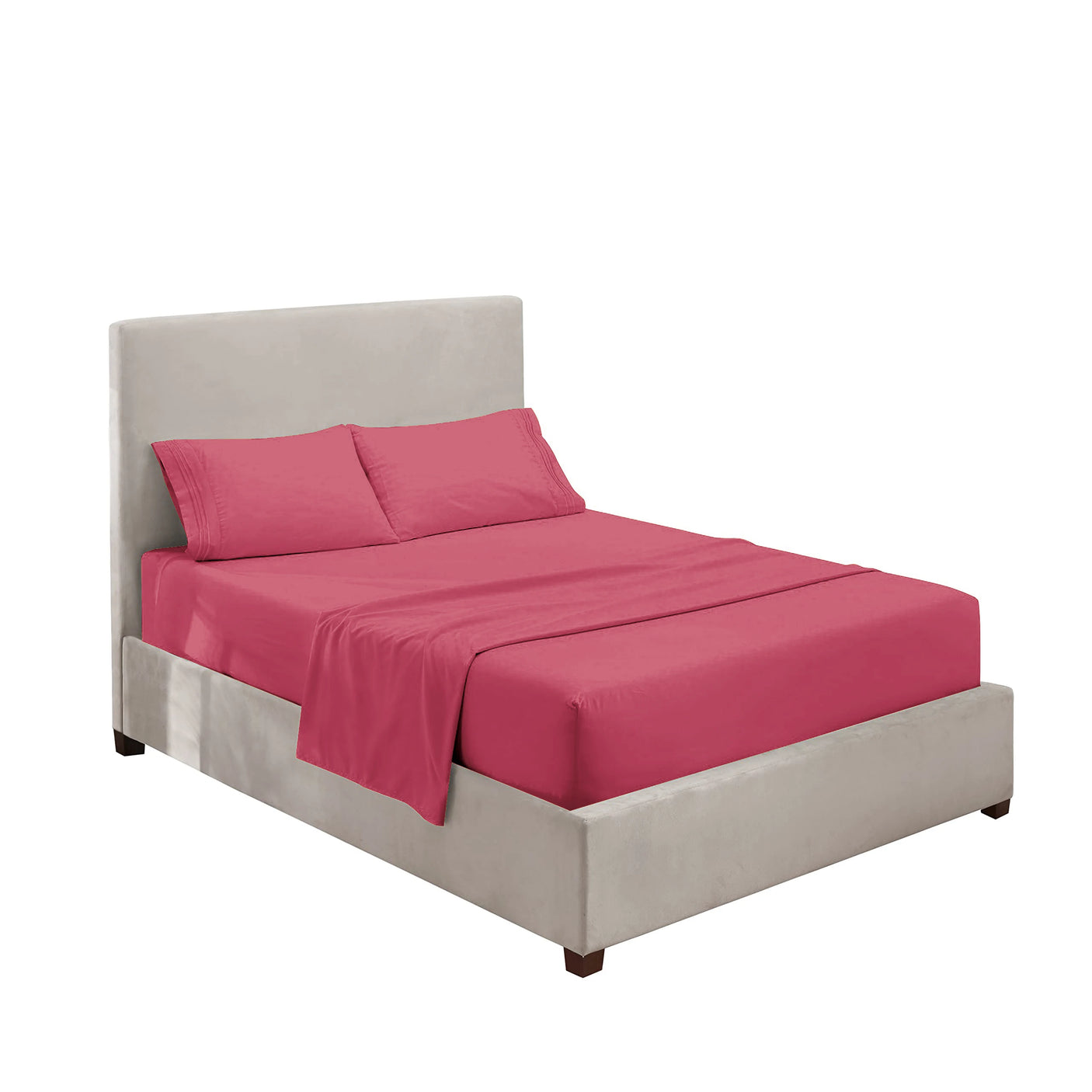 RTS Wholesale Hotel Luxury Solid 3/4 Pcs Bed Sheets 100% Double Brushed Polyester Soft Sheet Sets Bedding Bed Sheet Set