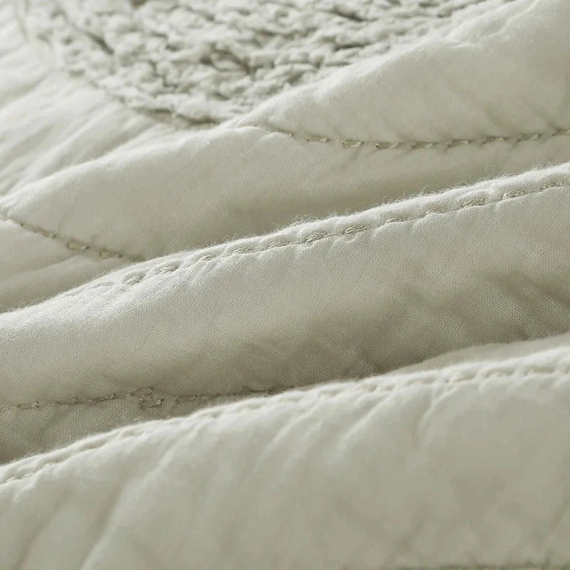 Handmade Bedding Quilts Embroidery Flower 100% Cotton Queen King Size Stitching Patchwork Bedspread 3pcs Quilt Set Julia M LifeStyles