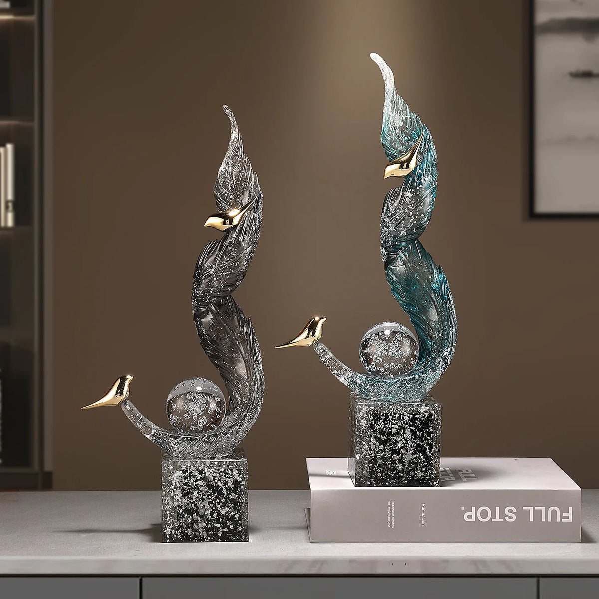 Entrance Ornament Epoxy Resin Sculpted Figurine for Living Room Entry Door Hall