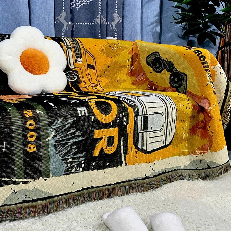 Jacquard Floral Woven Blanket - Portable Outdoor Camping Mat Julia M LifeStyles