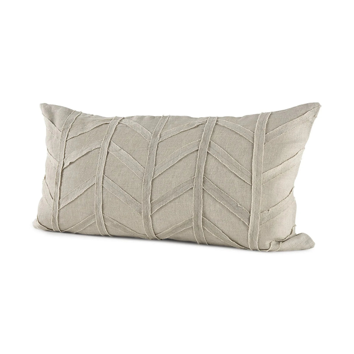 Homeroots Light Gray Chevron Textured Lumbar Pillow Cover Julia M LifeStyles
