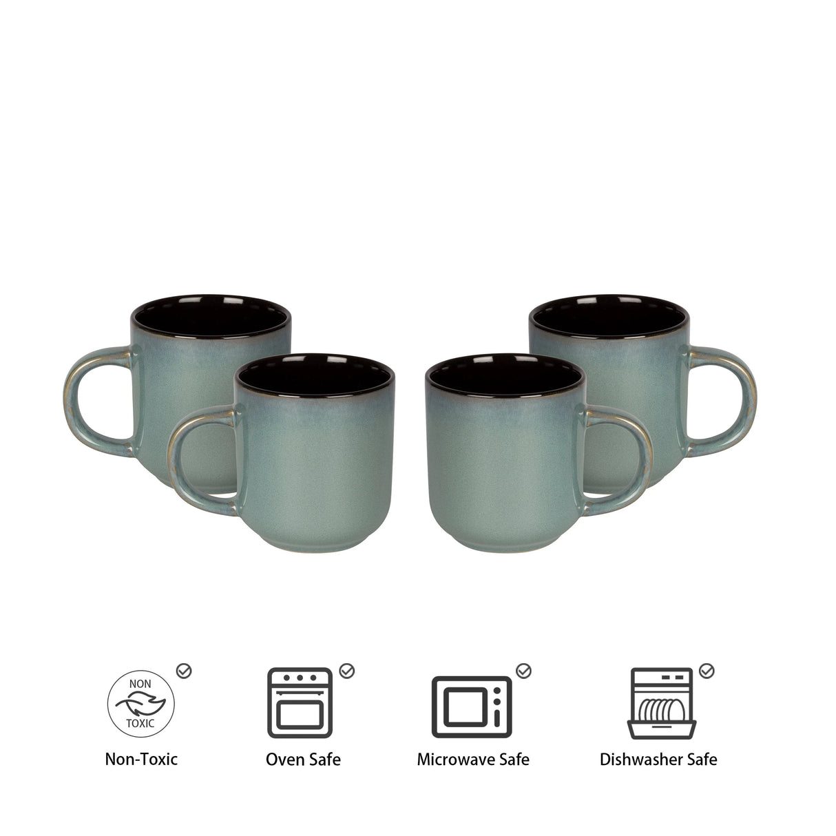 Reactive Glaze Green Stoneware Ceramic Dinnerware Sets for 4 People 20pcs Collection Julia M LifeStyles