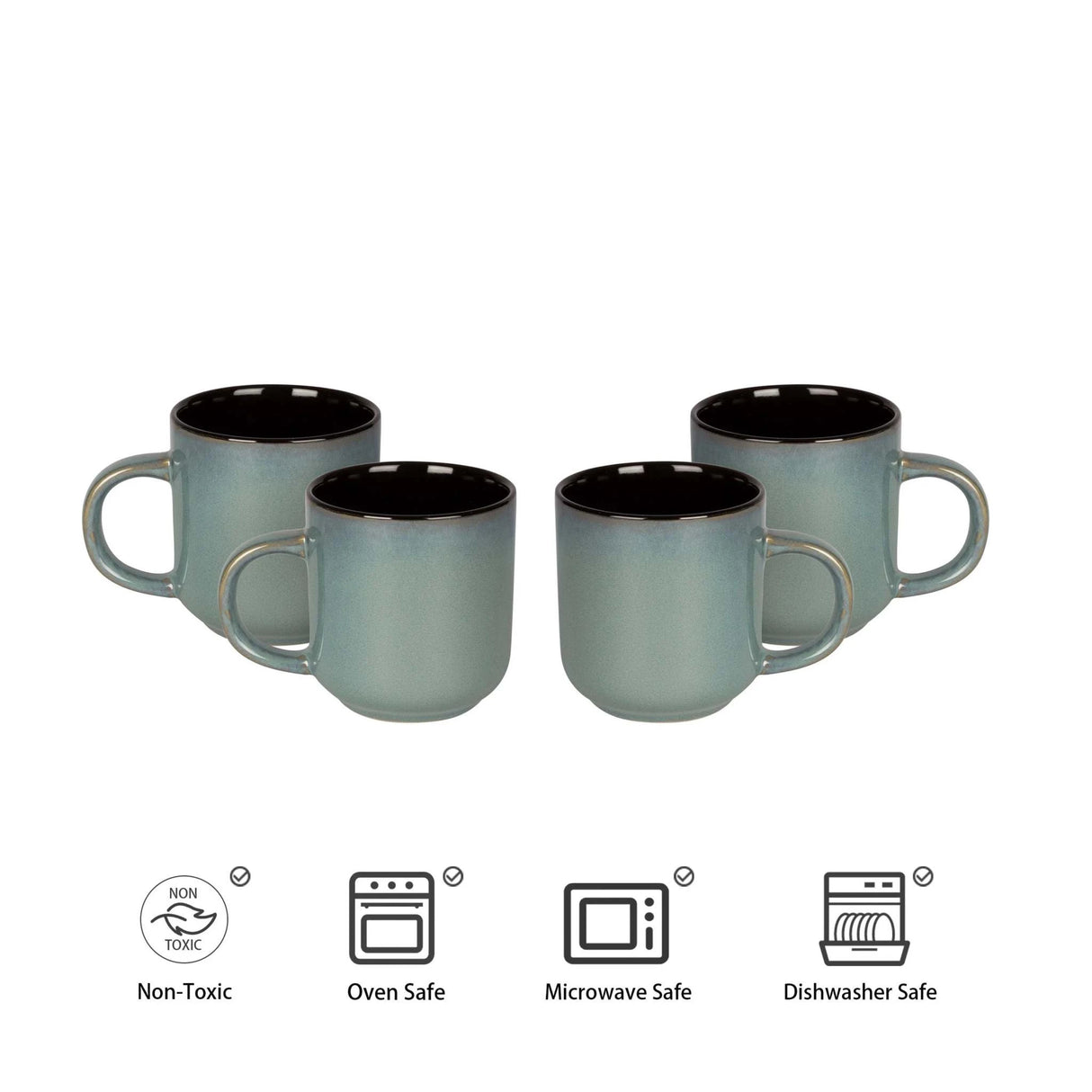 Reactive Glaze Green Stoneware Ceramic Dinnerware Sets for 4 People 20pcs Collection Julia M LifeStyles