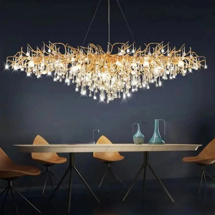 Crystal Lamp L160 CM Light Fixtures Modern Drop Light for Dinning Room Chandeliers Ceiling Luxury Lamps Julia M LifeStyles