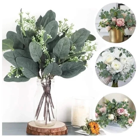 Artificial Eucalyptus Leaves Stems Eucalipto Branches Artificial Plants for Floral Bouquets Wedding Holiday Greenery Decor Julia M LifeStyles