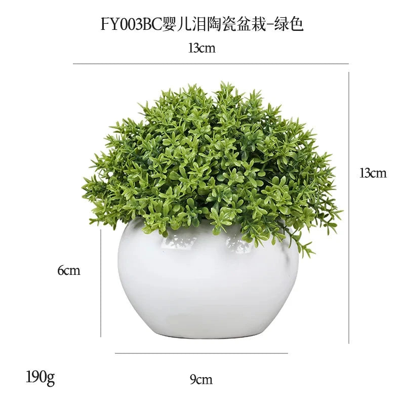 DS Artificial Plants Potted Greenery Green Grass Plastic Faux Topiary Shrubs for Bathroom Home Kitchen Office Farmhouse Decor Julia M LifeStyles