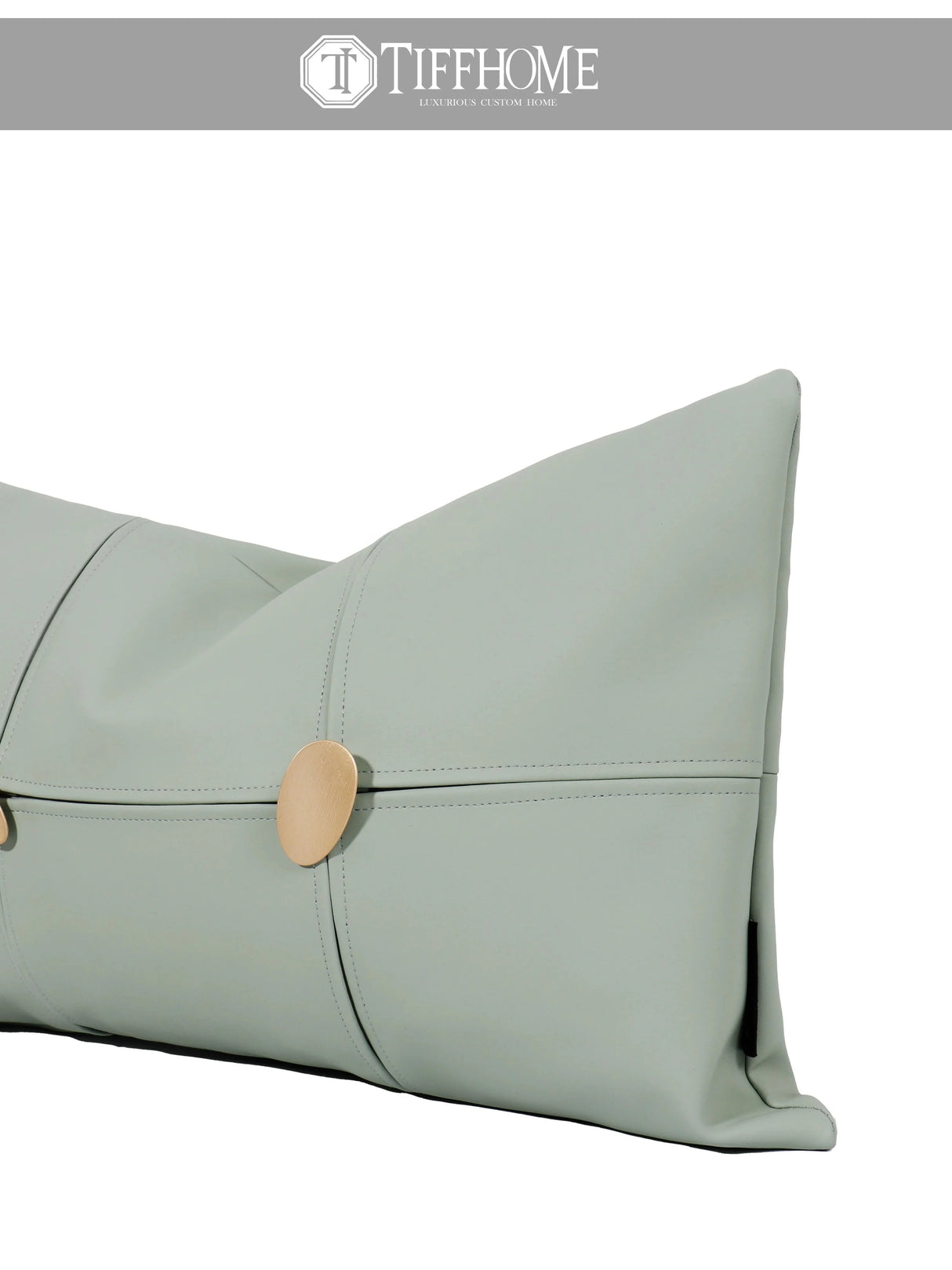 Home New Design 30*50cm Light Cyan Spliced Embroidered High-End Throw Pillow Julia M LifeStyles