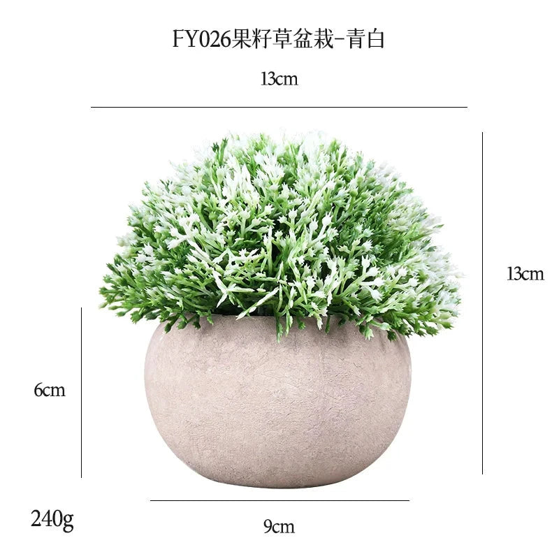 DS Artificial Plants Potted Greenery Green Grass Plastic Faux Topiary Shrubs for Bathroom Home Kitchen Office Farmhouse Decor Julia M LifeStyles