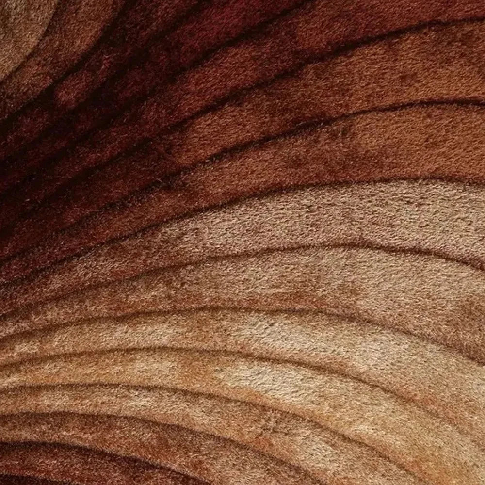 Taupe Brown Abstract Jacquard Shag Area Rug - 2' x 3' Julia M LifeStyles