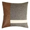 Popular Home PU Leather Stitching Cotton Diamond Lattice Pillowcase Sofa Cushion Cover Factory Price Julia M LifeStyles