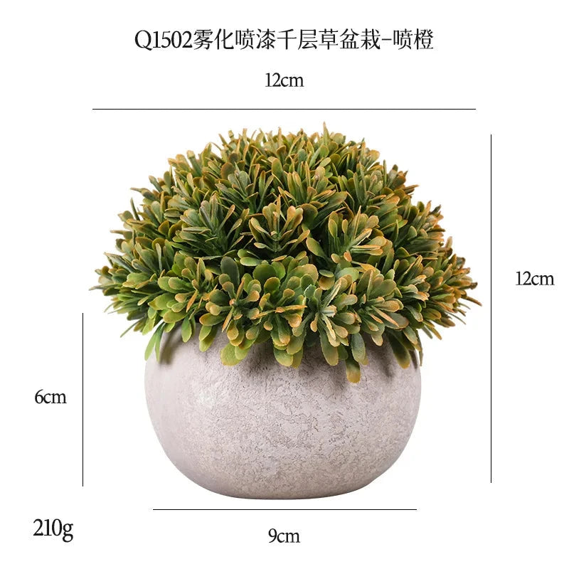 DS Artificial Plants Potted Greenery Green Grass Plastic Faux Topiary Shrubs for Bathroom Home Kitchen Office Farmhouse Decor Julia M LifeStyles