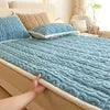 Winter Solid Color Plain Design Thickened Taffeta Velvet Bedding Sheet Folding Milk Velvet Warm Bed Sheet Mattress Julia M LifeStyles