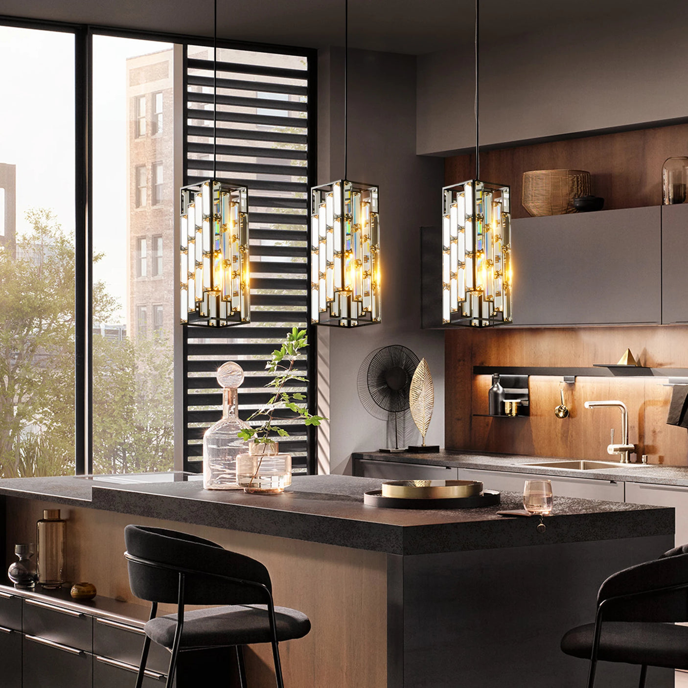 Noir Éclat™ Crystal Pendant Lighting Collection