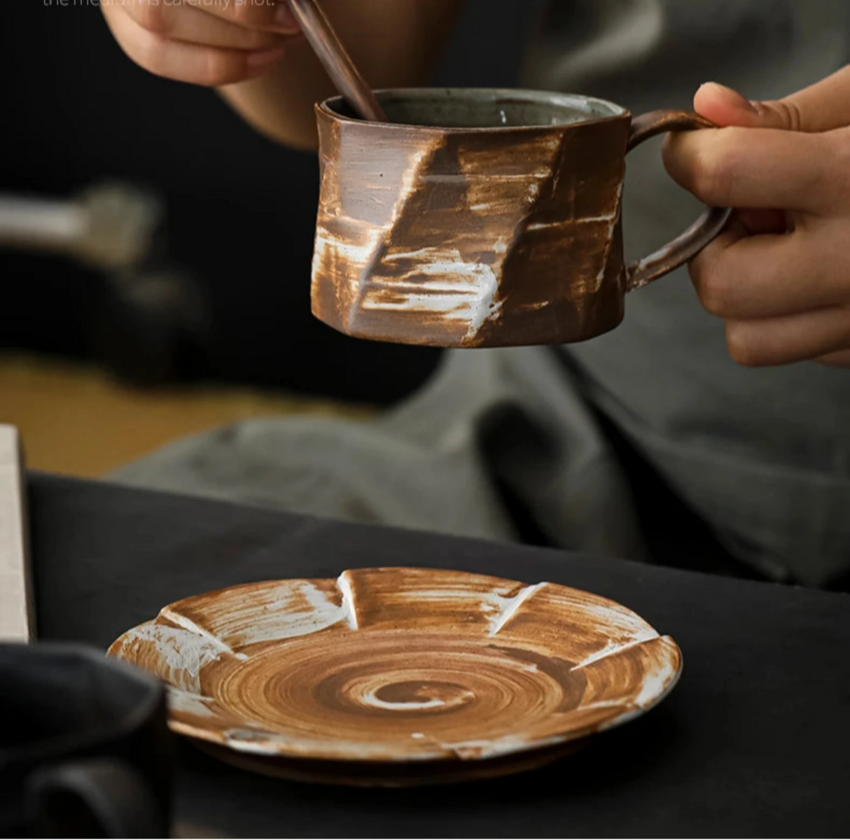 Elegant Ceramic Coffee Mug with Lid and Spoon - Eco-Friendly Gift Set Julia M LifeStyles