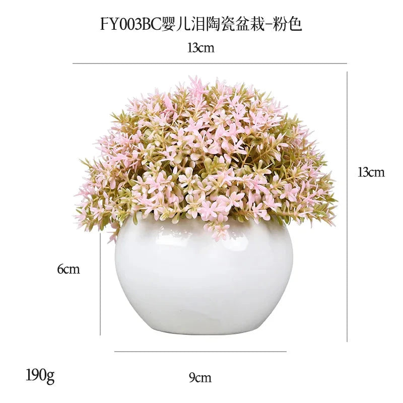 DS Artificial Plants Potted Greenery Green Grass Plastic Faux Topiary Shrubs for Bathroom Home Kitchen Office Farmhouse Decor Julia M LifeStyles