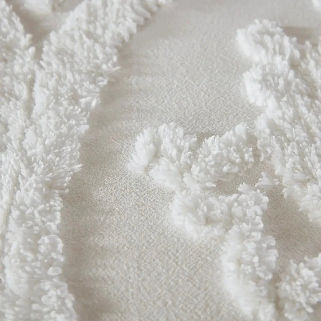 3-Piece Tufted Cotton Chenille Damask Duvet Cover Set Julia M LifeStyles