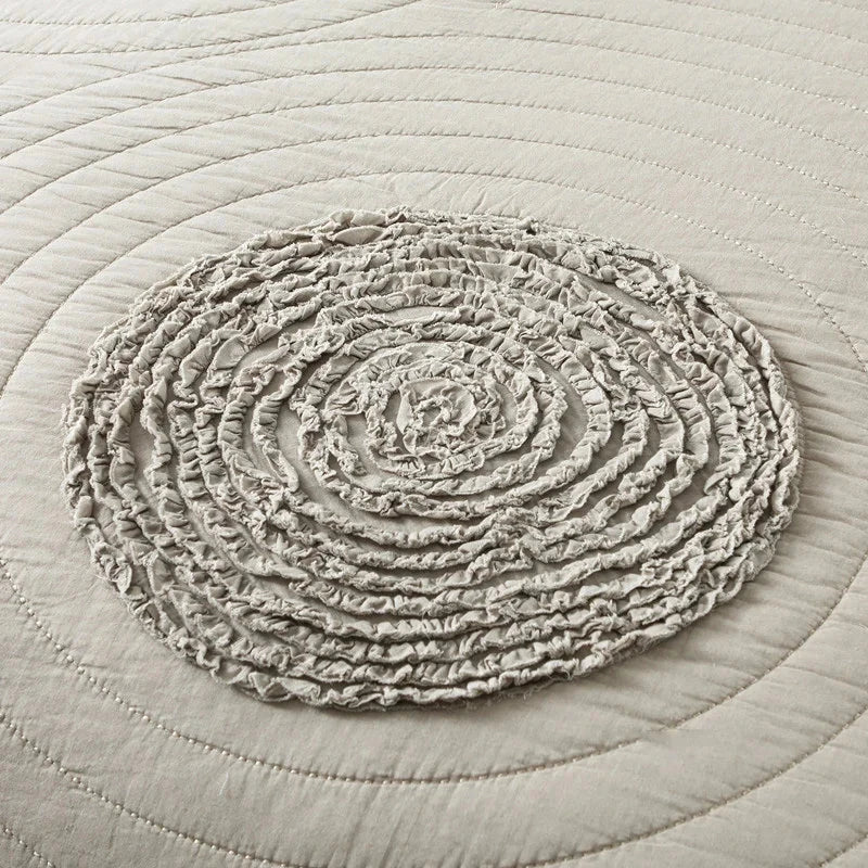 Handmade Bedding Quilts Embroidery Flower 100% Cotton Queen King Size Stitching Patchwork Bedspread 3pcs Quilt Set Julia M LifeStyles