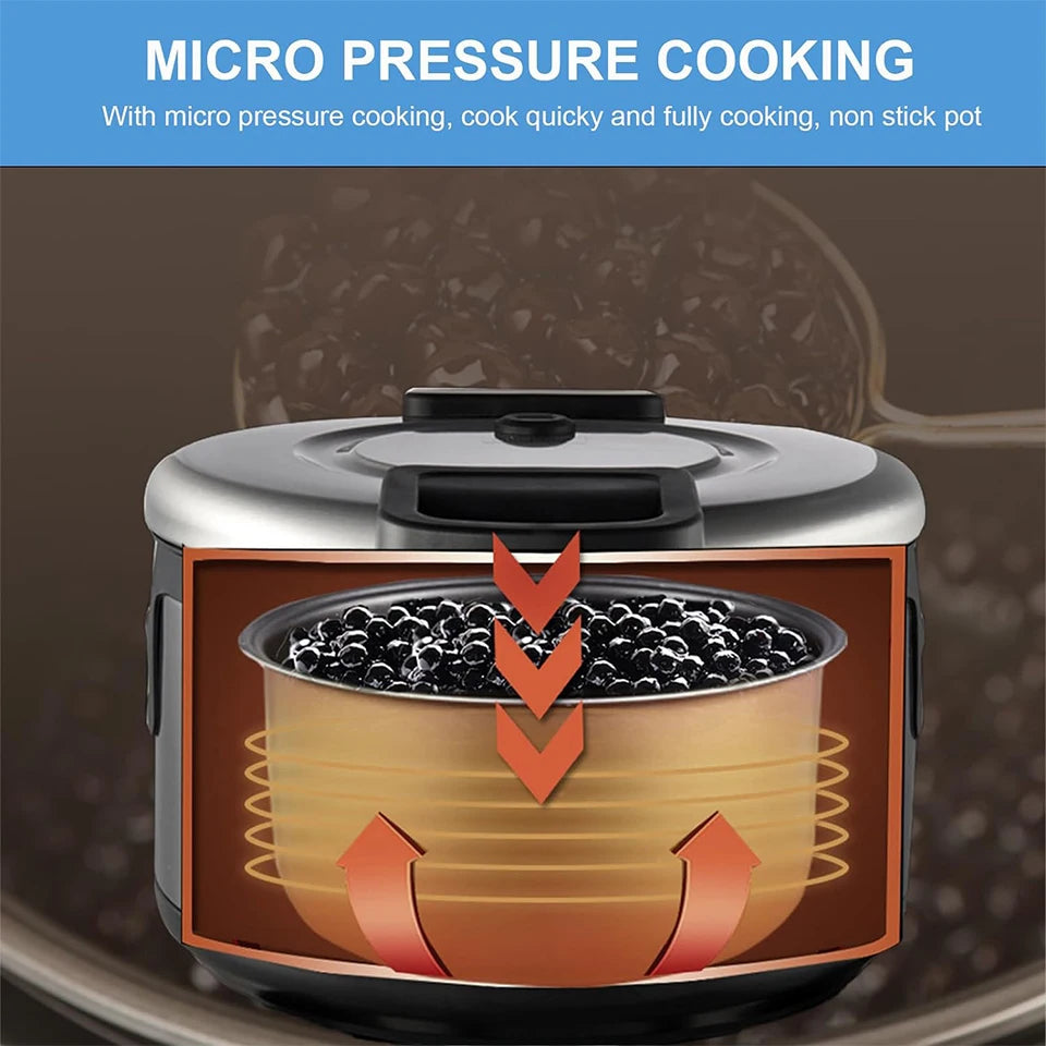 Boba Cooker Commercial Boba Pot 16L Automatic Pearl Tapioca Cooker for Boba Tea & Bubble Tea & Milk Tea Touchscreen Julia M LifeStyles