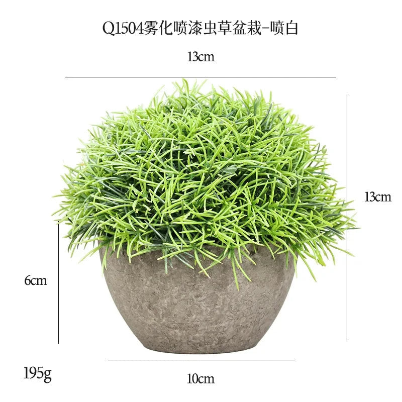 DS Artificial Plants Potted Greenery Green Grass Plastic Faux Topiary Shrubs for Bathroom Home Kitchen Office Farmhouse Decor Julia M LifeStyles