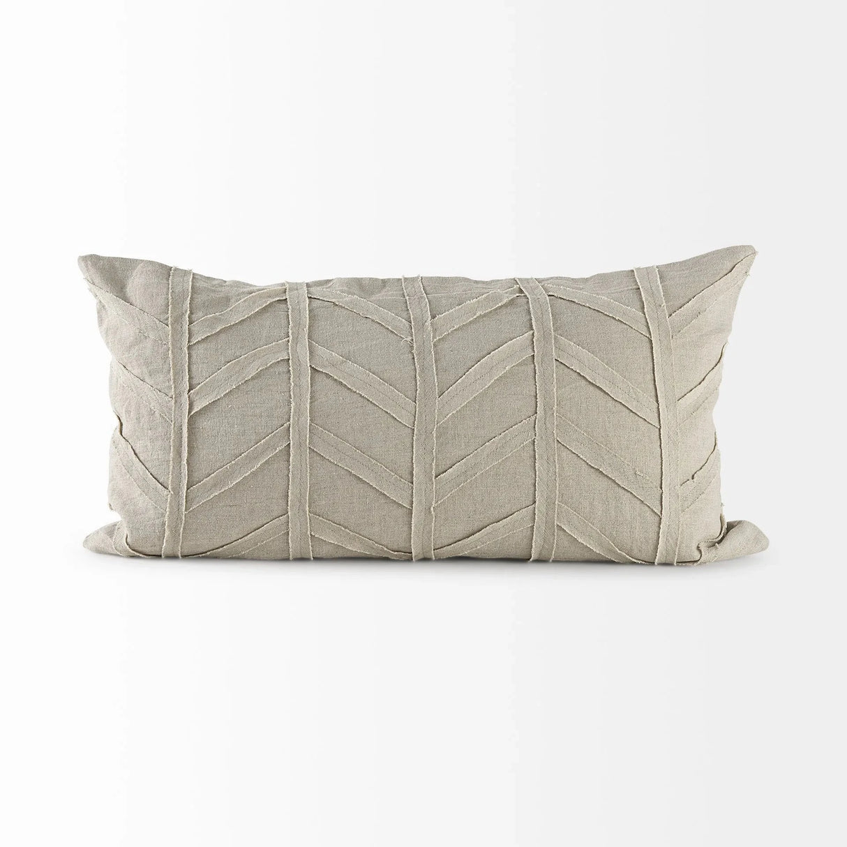 Homeroots Light Gray Chevron Textured Lumbar Pillow Cover Julia M LifeStyles