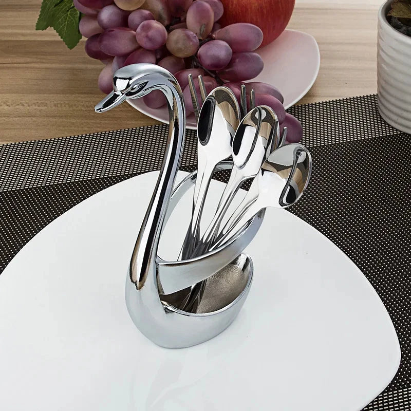 Creative Cygnus Swan Base Stainless Steel Cutlery Set Julia M LifeStyles