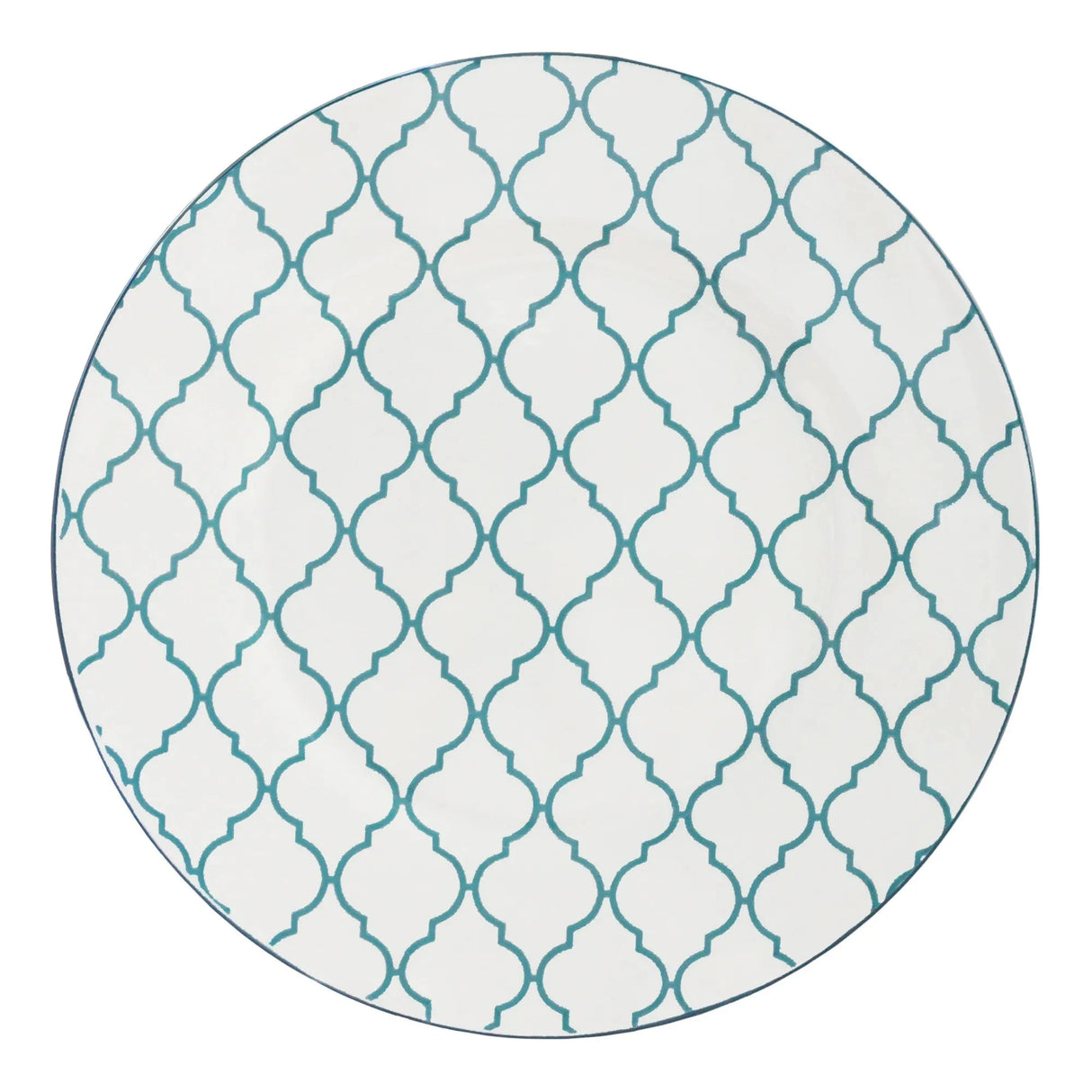 Turquoise Trellis 16-Piece Ceramic Dinnerware Set for Four Julia M LifeStyles