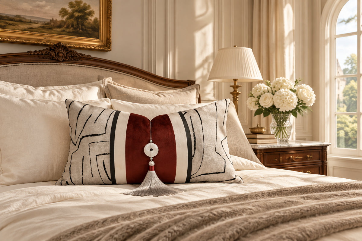 Tassel Accent Velvet-Blend Cushion Cover